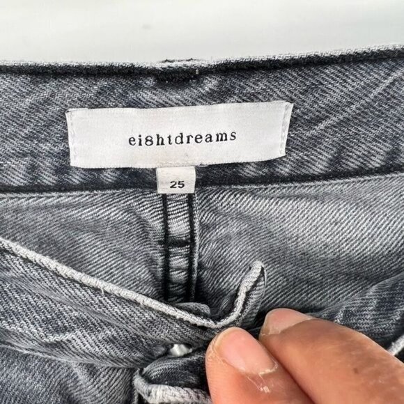 Ei8htdreams grey jeans straight ribbed hem size 25 - Picture 11 of 12